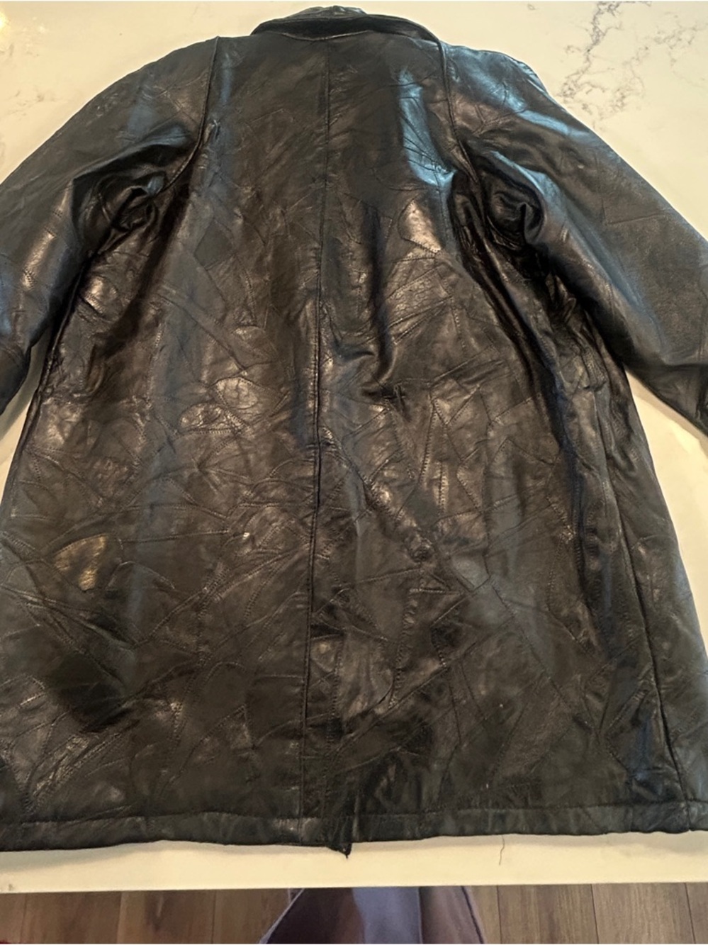 Maxam Brand Genuine Leather Italian Mosaic Design Top Grain Lambskin Blk Men’sXL - Picture 2 of 3
